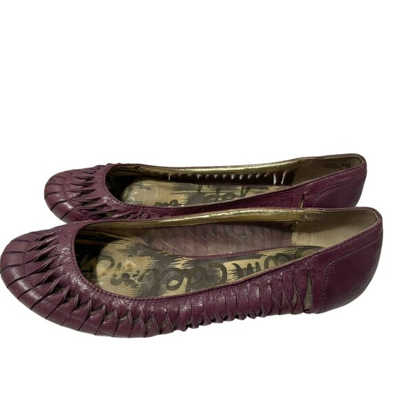 Sam Edelman Women's Ianna Ballet Flats 9M Plum Twisted Cut-Outs Preppy Comfy - Picture 1 of 12